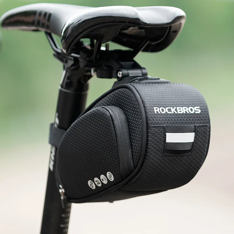 Rainproof Shockproof Bike Saddle Seatpost Bag Black-3