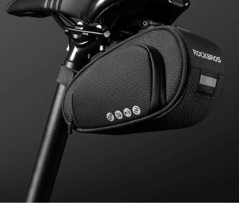 Rainproof Shockproof Bike Saddle Seatpost Bag Black-1