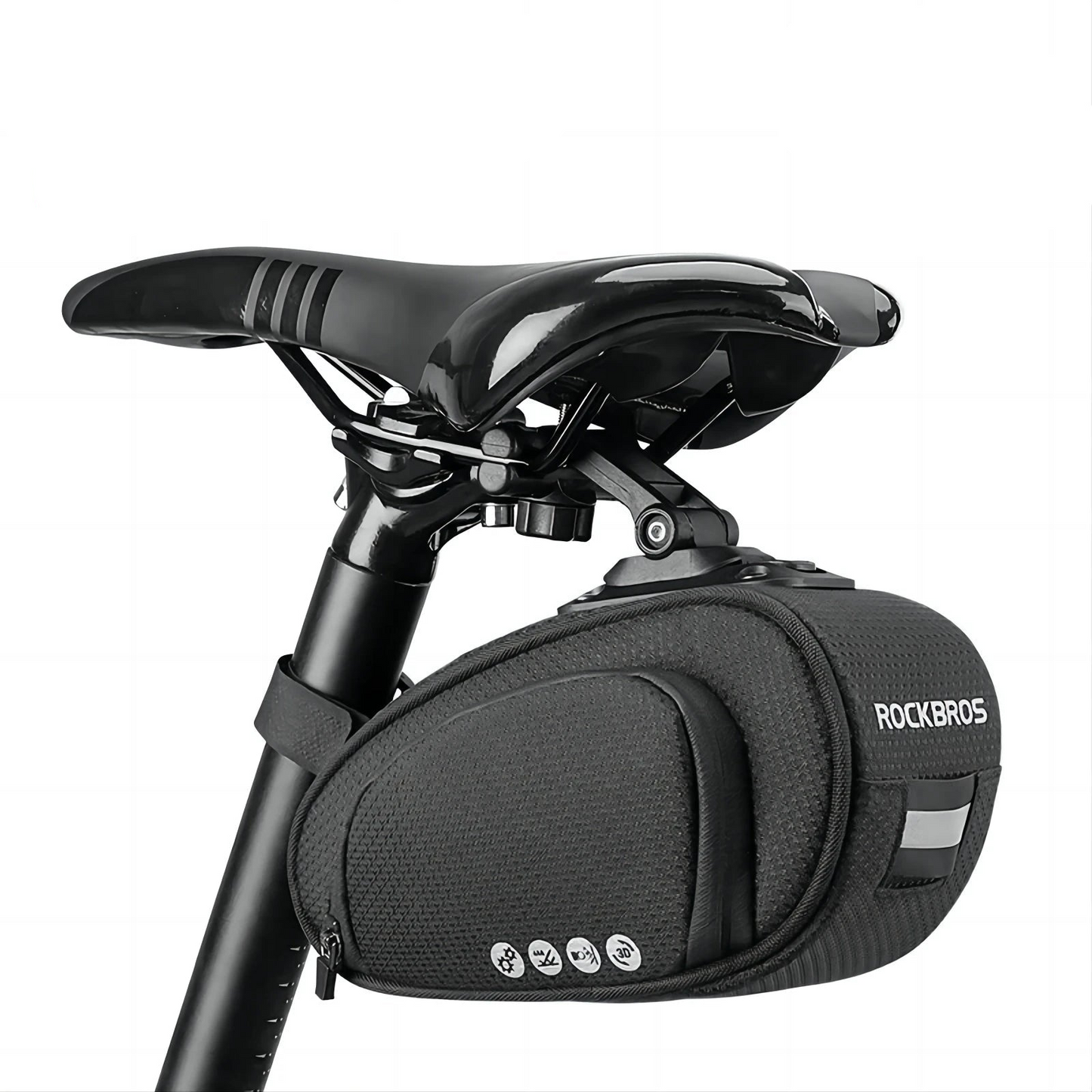 Rainproof Shockproof Bike Saddle Seatpost Bag Black-0