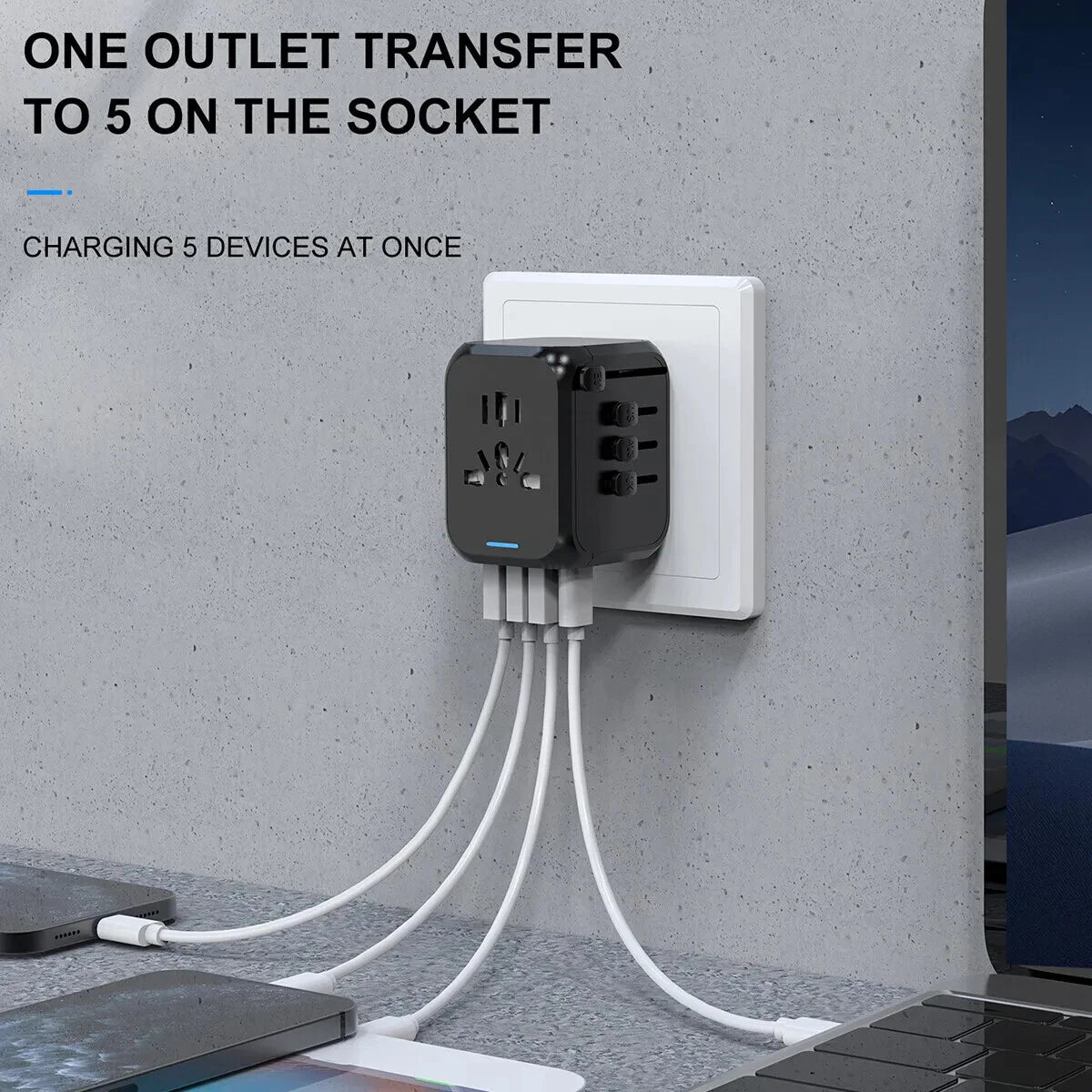 Caventy™ Universal Travel Adapter - All-in-One Global Socket