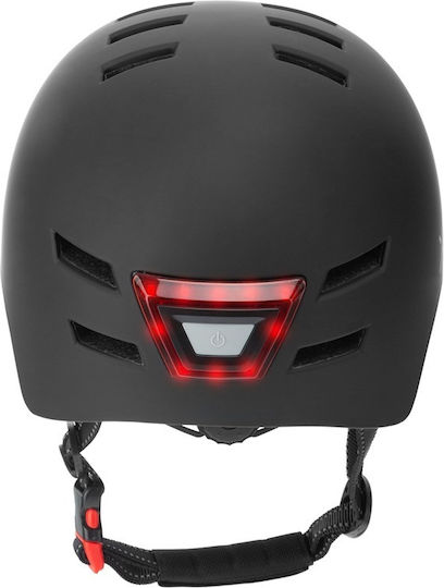 Youin™ LED Urban Helmet – White/Black | Lightweight, Adjustable & Rear Light